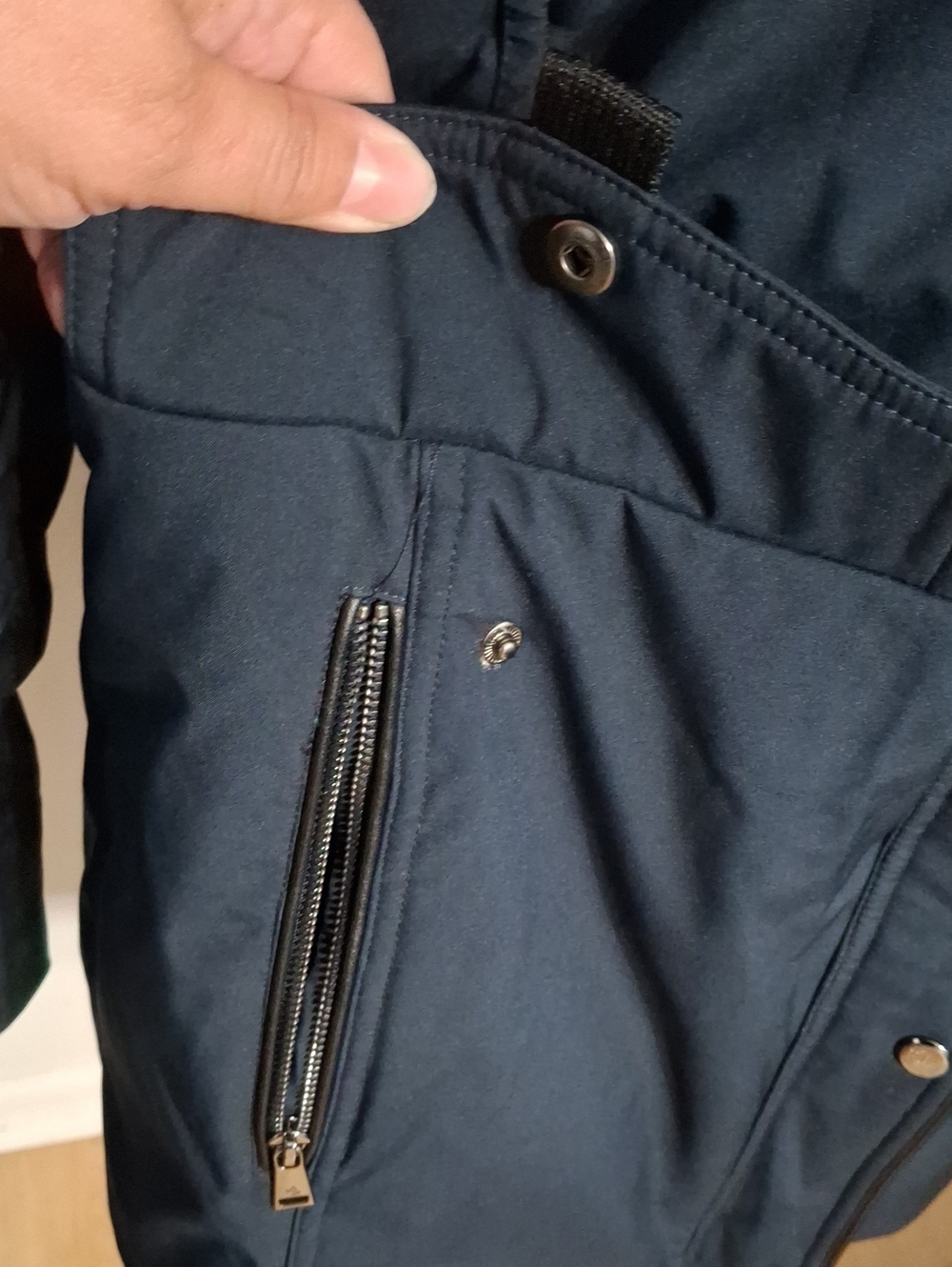 Ralph Lauren/ Navy Puffer Parka with Faux Fur Hood- W Sz Large - Picture 5 of 14